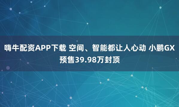 嗨牛配资APP下载 空间、智能都让人心动 小鹏GX预售39.98万封顶